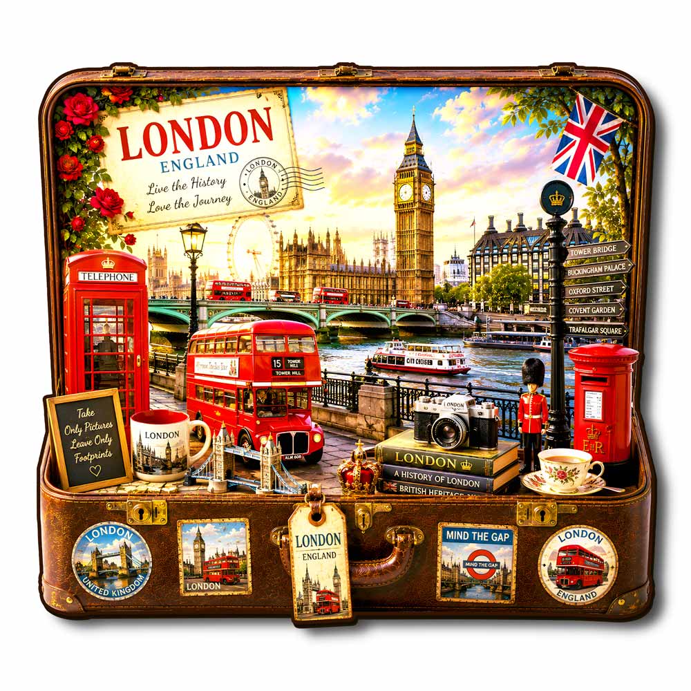 🔥Limited Edition🔥8-Pack World City Travel Case - Wooden Jigsaw Puzzle Set