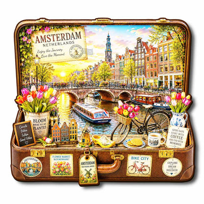 🔥Limited Edition🔥8-Pack World City Travel Case - Wooden Jigsaw Puzzle Set