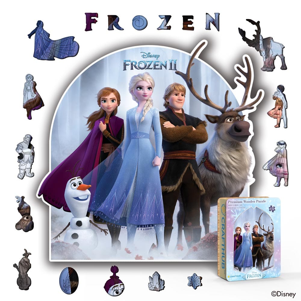 Wooden Jigsaw Puzzles A4 + Wooden Gift Box Frozen Together – Wooden Jigsaw Puzzle
