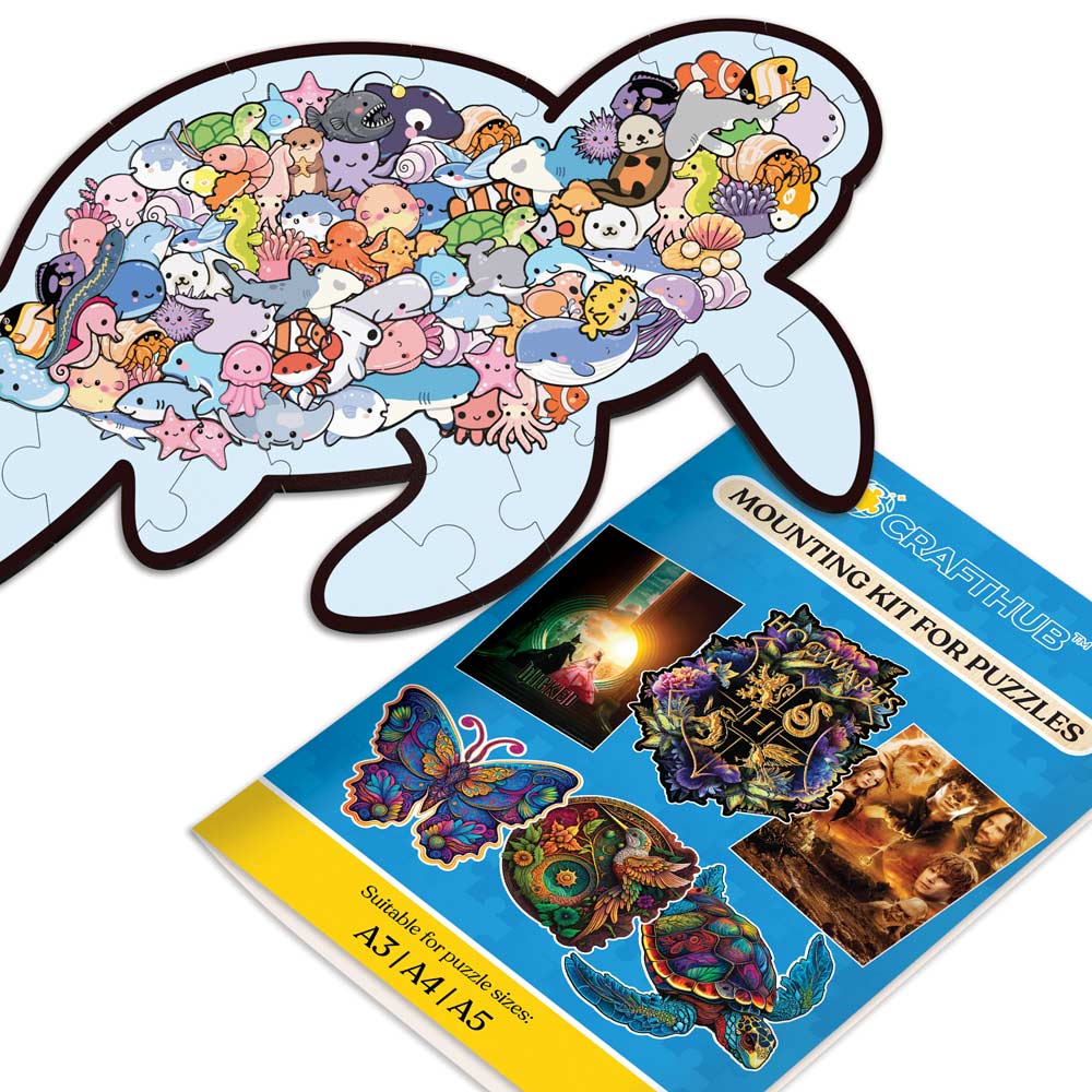 Animal Jigsaw Puzzle > Wooden Jigsaw Puzzle > Jigsaw Puzzle A3/Big Framed+Mounting Kit – Save $15 Today Sea Life - Wooden Jigsaw Puzzle