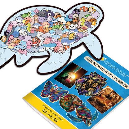 Animal Jigsaw Puzzle > Wooden Jigsaw Puzzle > Jigsaw Puzzle A3/Big Framed+Mounting Kit – Save $15 Today Sea Life - Wooden Jigsaw Puzzle
