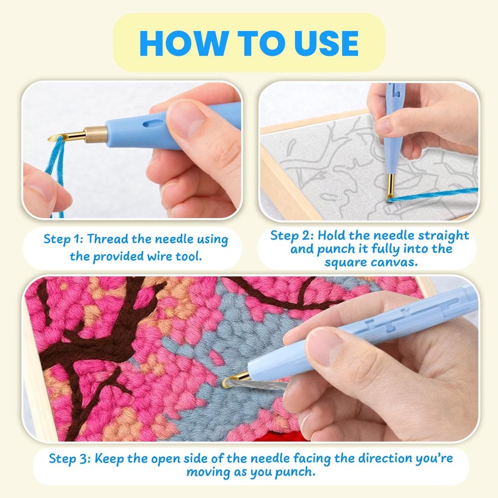 Painting By Numbers Kits 9.8" x 9.8" (25x25cm) Sakura Shrine - Punch Needle Kit