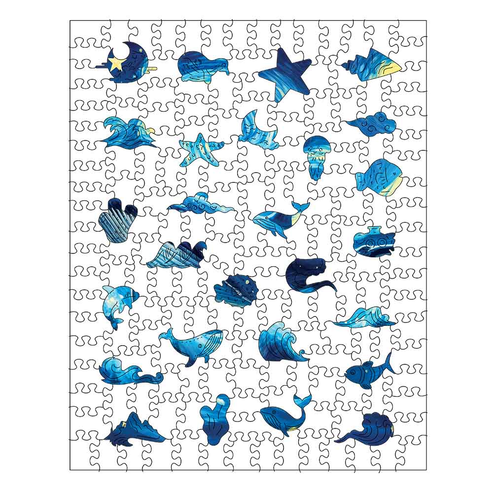 Wooden Jigsaw Puzzles Starry Whale - Jigsaw Puzzle