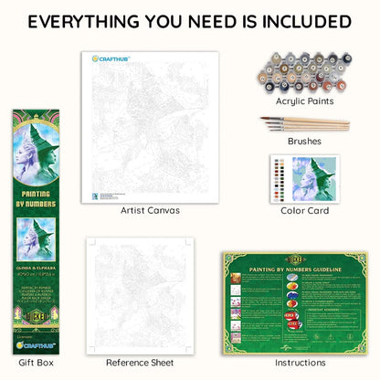 Painting By Numbers Kits 19.7" x 11" (50x28 cm) Glinda & Elphaba - Paint By Numbers Kit