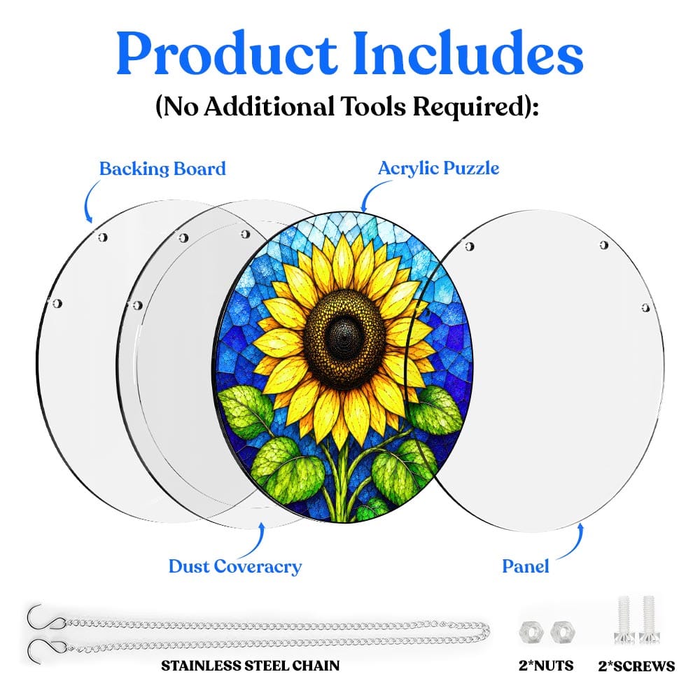 Acrylic Jigsaw Puzzle Acrylic Jigsaw Puzzle Suncatcher - Golden Sunflower
