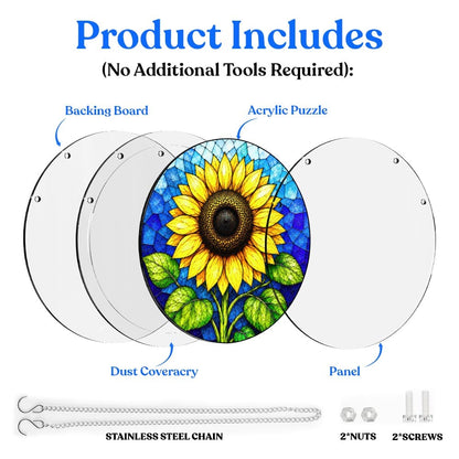 Acrylic Jigsaw Puzzle Acrylic Jigsaw Puzzle Suncatcher - Golden Sunflower