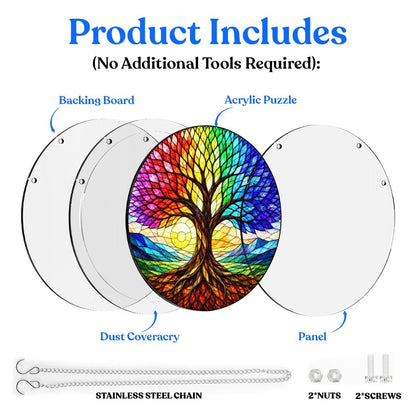 Acrylic Jigsaw Puzzle Acrylic Jigsaw Puzzle Suncatcher - Rainbow Tree
