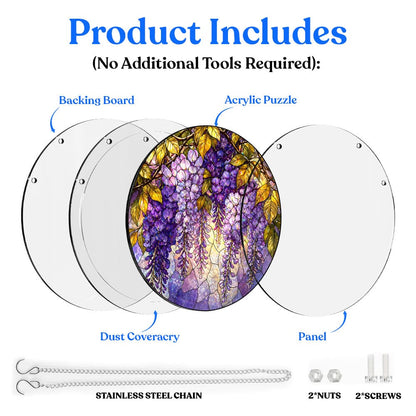 Acrylic Jigsaw Puzzle Purple Cascade - Acrylic Jigsaw Puzzle