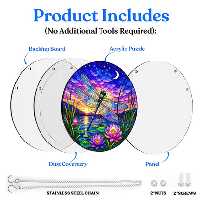 Acrylic Jigsaw Puzzle Acrylic Jigsaw Puzzle Suncatcher - Twilight Dragonfly