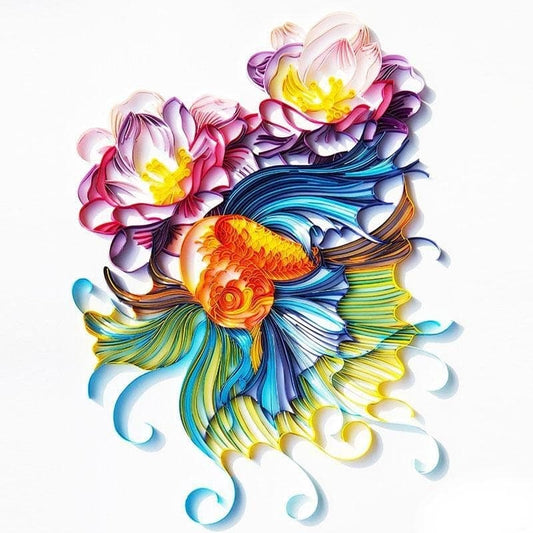 Quilling Art S – 20x25 cm (8x10 inches) Filigree Painting Kit - Lotus