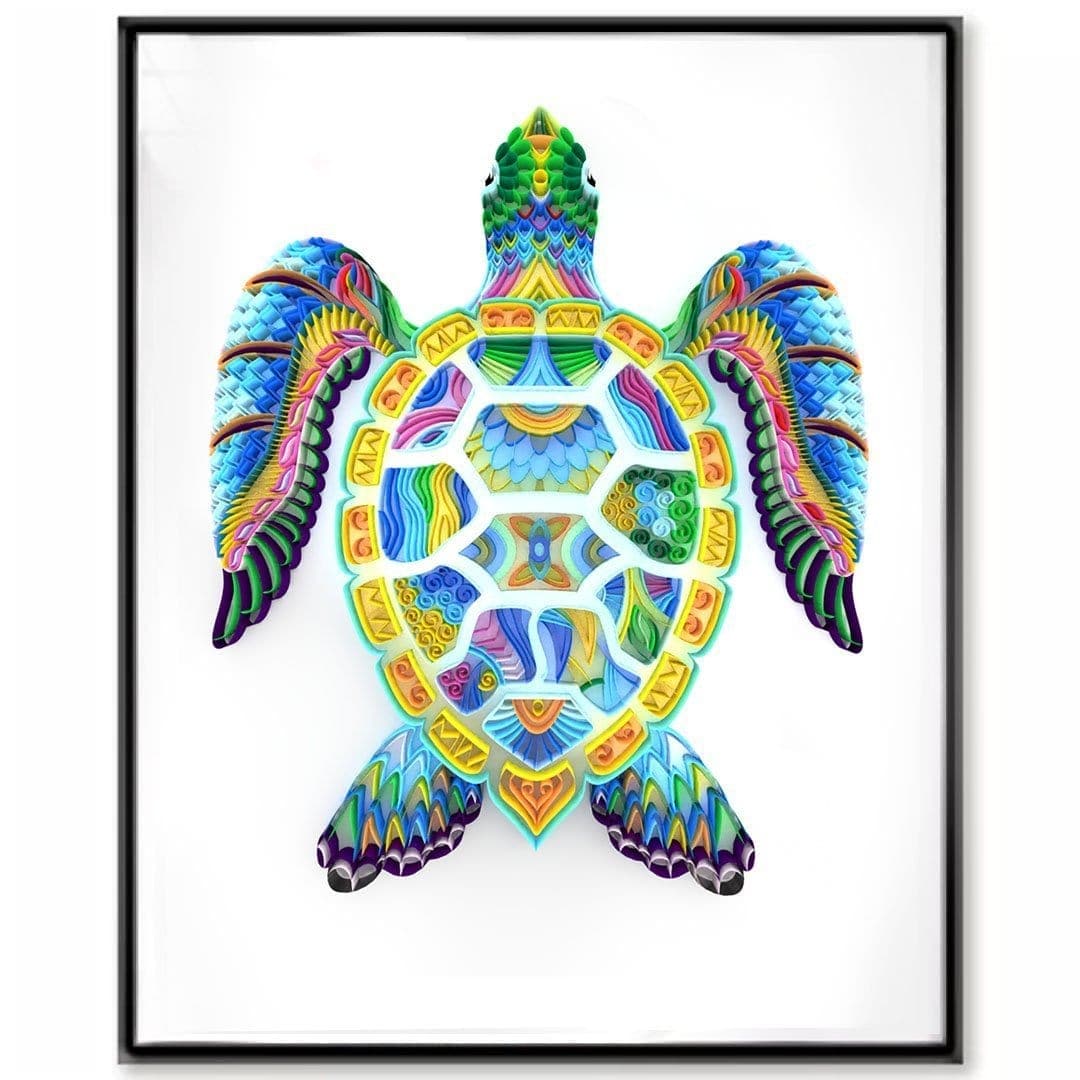 Sea Turtle Predrawn Canvas Sketch, DIY Paint Sip Party Kit, Outlined Drawing,  Hindu Painting Gift Idea, Ready to Paint Your Own Mandala 