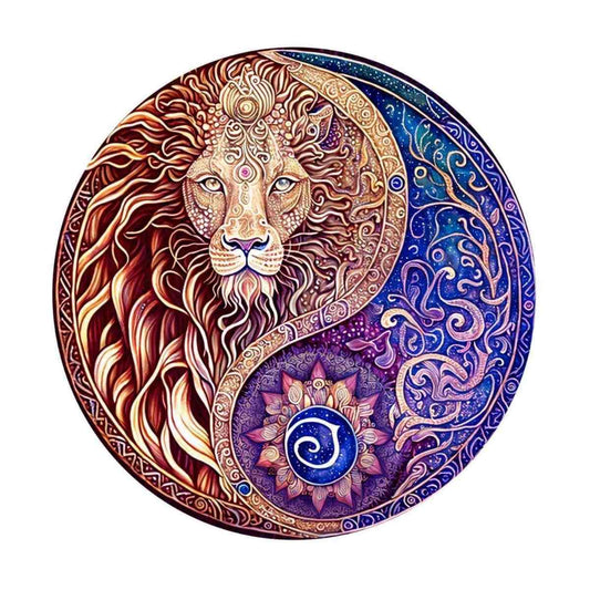 Animal Jigsaw Puzzle > Wooden Jigsaw Puzzle > Jigsaw Puzzle A5 Lion Yin Yang - Jigsaw Puzzle