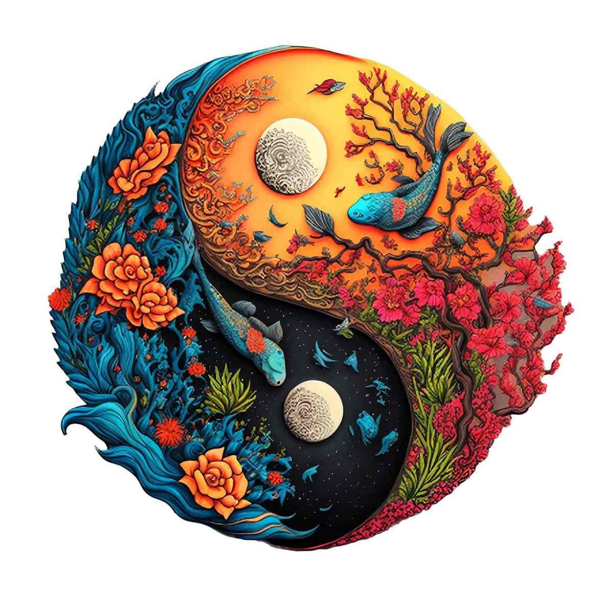 Animal Jigsaw Puzzle > Wooden Jigsaw Puzzle > Jigsaw Puzzle A5 Sea Life Yin Yang - Jigsaw Puzzle