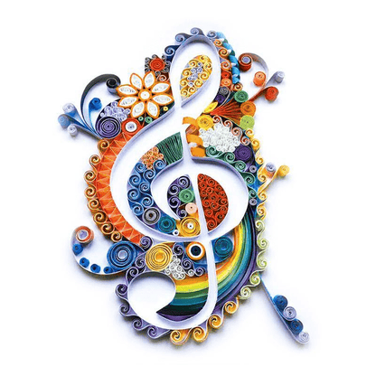 Quilling Art S – 20x25 cm (8x10 inches) Filigree Painting Kit - Musical Note