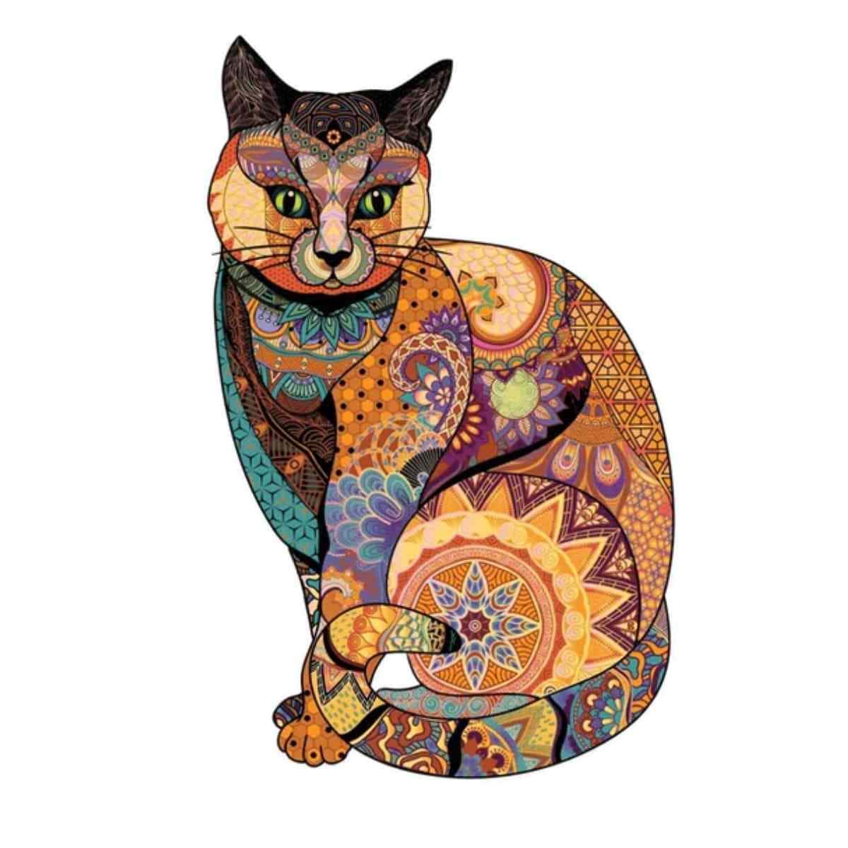 A5/Small Cat Inspired By Klimt - Wooden Jigsaw Puzzle