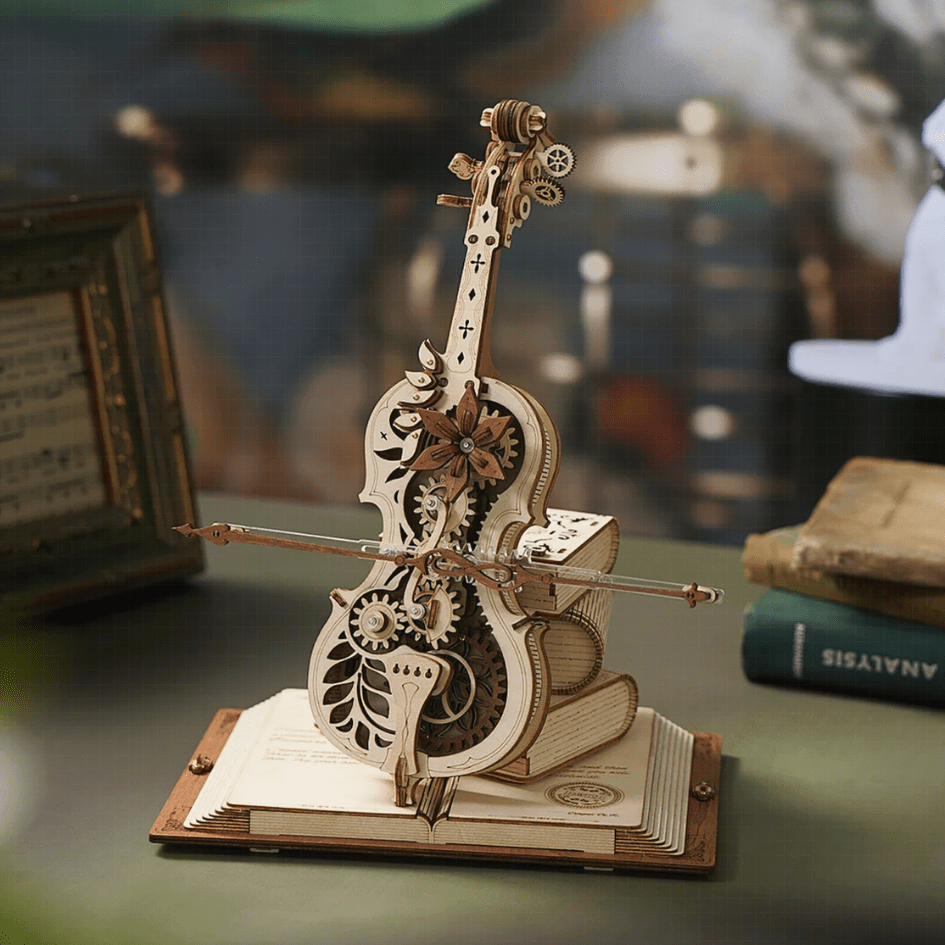 3D Holzpuzzle Magische Cello-Spieluhr Magische Cello-Spieluhr 3D-Holzpuzzle