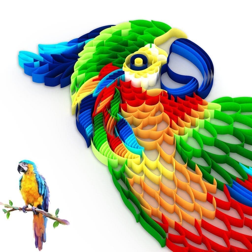 Quilling Art Filigree Painting Kit - Parrot
