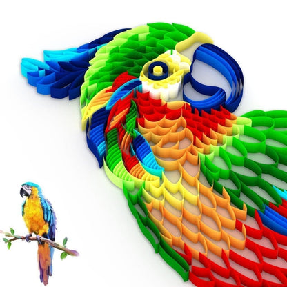 Quilling Art Filigree Painting Kit - Parrot