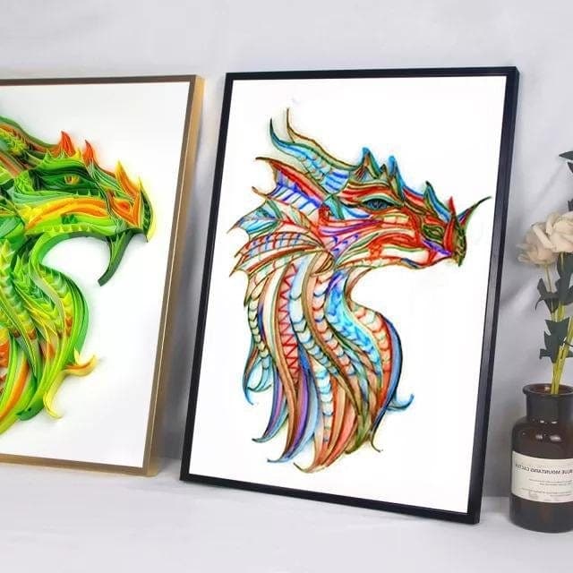 Quilling Art Filigree Painting Kit - Dragon