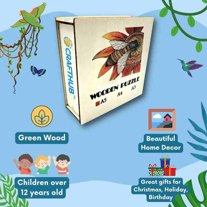 A3+Wooden Box Bee - Jigsaw Puzzle