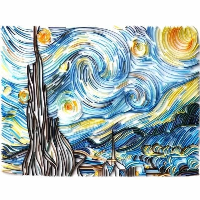 Quilling Art S – 20x25 cm (8x10 inches) Filigree Painting Kit - Starry Sky
